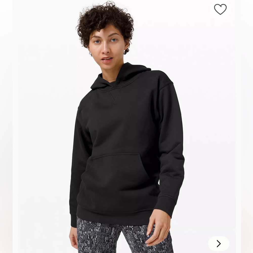 Lululemon All Yours French Terry Black Hoodie Sweatshirt, M/L